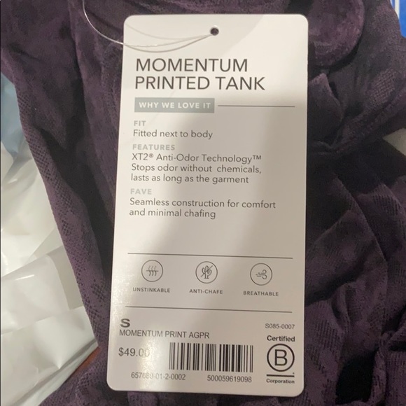 NWT Athleta Momentum Printed Tank // Agate Purple - Picture 5 of 8
